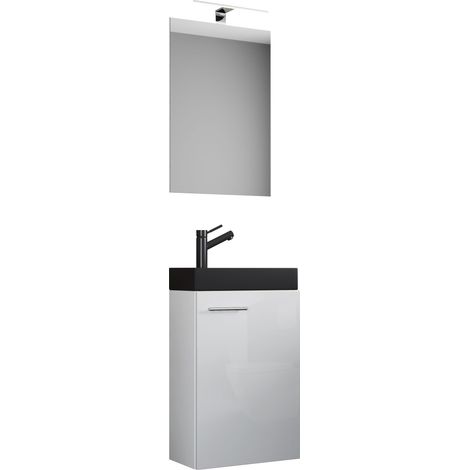 Lavabo 3tlg Slito SP estrecho Negro 130x41x22 - VCM