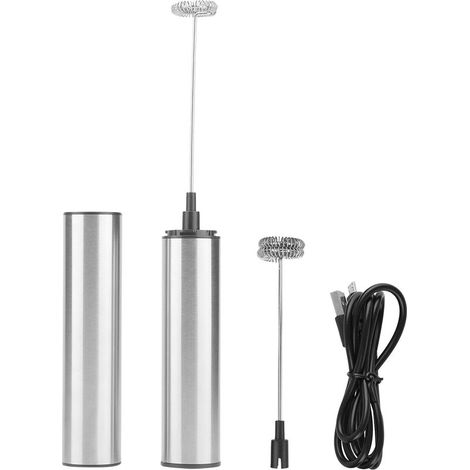 Mousseur À Lait - Acier Inoxydable - Rechargeable USB - 2 Vitesses - 11000 Et 13000 Tr/Min - Pour Café Et Lait Froid Ou Chaud - 1 Pièce (1/5)