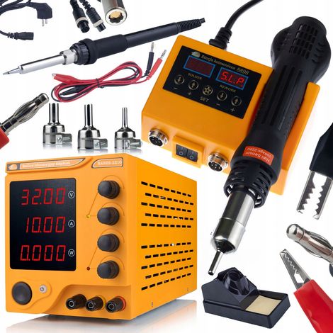 Rosfix AmpRush RARES-3210 – Labornetzteil 32V 10A  Set Lötstation 2in1 Orange Husky OH660 660W