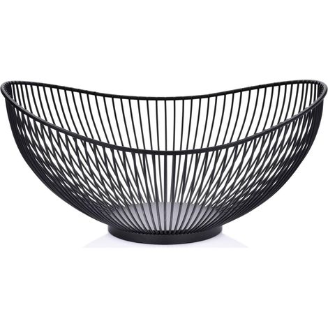 Drahtschale 30,5 x 25,7 x 14 cm, schwarzer Stahl, Duka Modern Scandi (1/5)