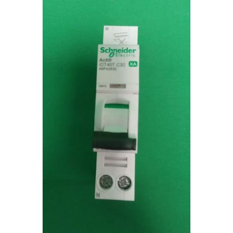Disjoncteur 32A 1P+N courbe C 4.5-6kA modulaire bornes auto-vis Acti9 IDT40 XA