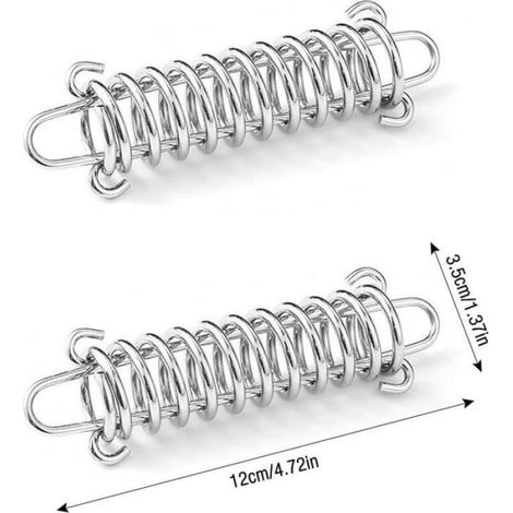 Tendeur Ressort - Acier Inoxydable - Pour Tente Auvent Voile - 12 x 3,5 cm - Lot de 10 (1/4)