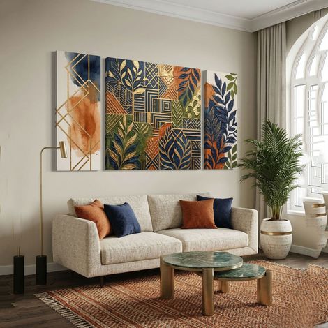 Cuadro Namoba, Estructura de Tela, Madera Noble, Estructura en Madera Noble, 90x90h cm Multicolor (1/4)