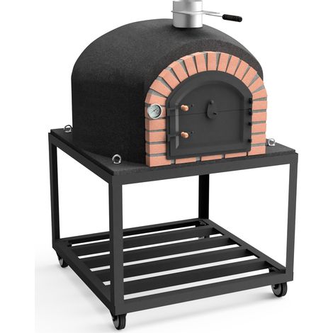 MOVELAR - Horno de Leña Exterior de Obra GRAN CANÁRIA (Blanco - 80 x 80 x 170 cm) – Horno de jardín de cocción con leña, aislado con corcho, 3 mantas cerámicas incluidas - REF: M00095 (1/4)