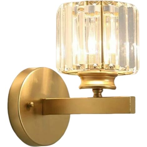 Metal LED exquisite postmodern wall lamp crystal wall lamp home decoration wall lamp living room TV wall lamp bedroom bedside lamp E27 glass aisle staircase