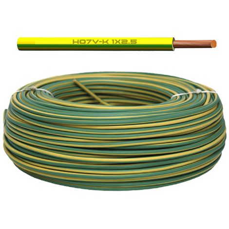 100m cable unipolar H07V-K 2,5mm2 amarillo/verde