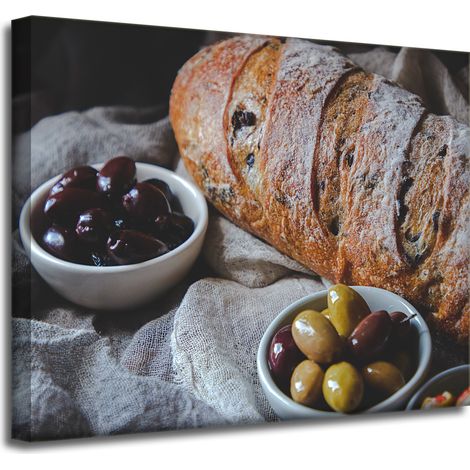 Leinwanddruck Küche Brotlaib 50x40 cm