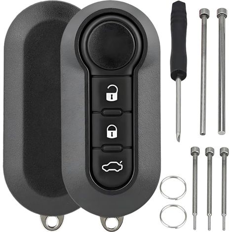 Coque de clé pour Fiat Doblo 500 500L Ducato Punto Bravo pour Peugeot Boxer pour Citroën Relay pour Ford pour Opel pour Iveco Daily Eurocargo 3 Boutons Coque Clé à Rabat Pliable (1/5)
