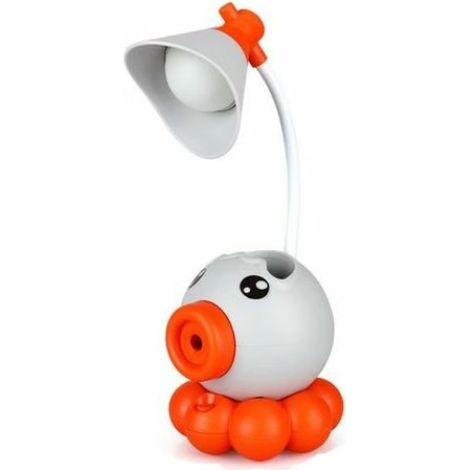 Lampe de bureau jaune, jolie lampe de bureau octogonale LED pliable et multifonctionnelle avec chargeur intégré. (1/4)