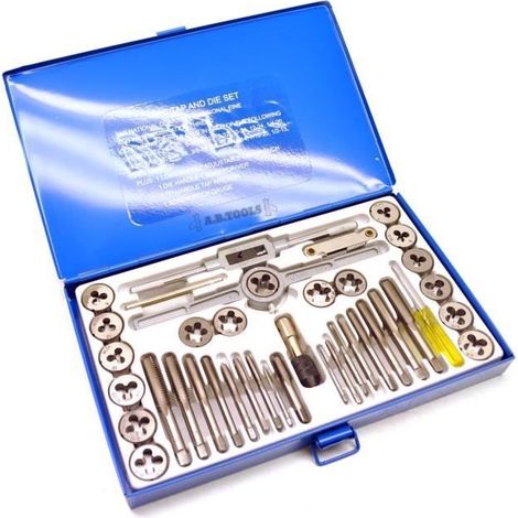 UNC UNF / Imperial / AF SAE 40-teiliges Gewindebohrer- und Schneideisen-Set Gewindereparaturset a526 /