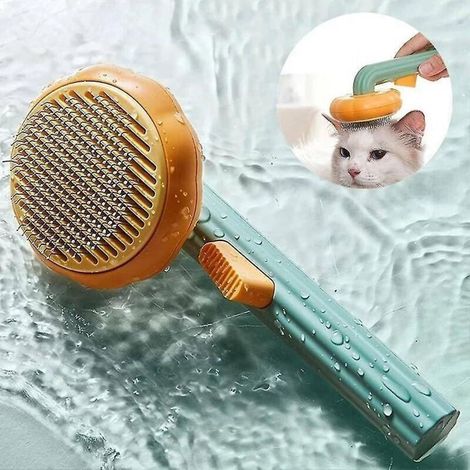 Brosse pour poils de chien et chat, peigne de toilettage et de nettoyage, couleur citrouille