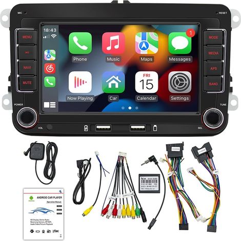 Autoradio Android 13 avec Carplay pour VW Golf 5 6 Polo Skoda Caddy T5 Passat, Radio 2 Din avec système de Navigation écran 7", avec Bluetooth/USB/FM/RDS, Support Mirror Link