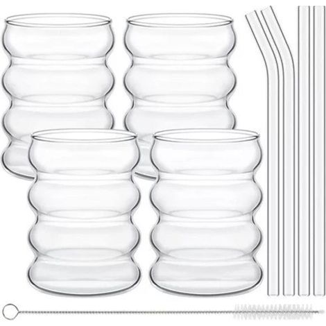 Verre a Eau Verre Soda Verre à Gin Tonic Verre Cocktail Transparent Verres à Soft Drink Jus Gobelet 350 ml Lot de 4 (1/4)