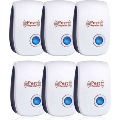 Répulsif à ultrasons pour insectes, 6 pièces, ultrasons pour rats, moustiques, mouches, parasites, araignées, cafards, sûr et non toxique.