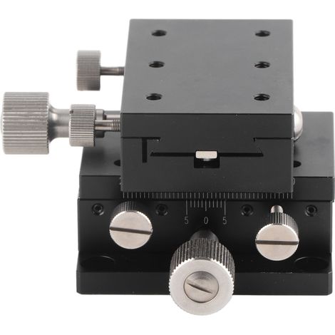 XY-Manueller Aluminium-Verschiebetisch, verschiebbare Präzisionsplattform mit 60x40mm Skala, 24,5N Last, bidirektionale Feineinstellung. (1/5)