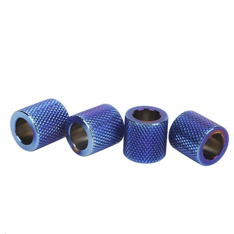 Lot de 4 anneaux décoratifs pour appuie-tête de voiture, en alliage d'aluminium, pour la décoration intérieure de voitures, SUV et camions (bleu). (1/5)