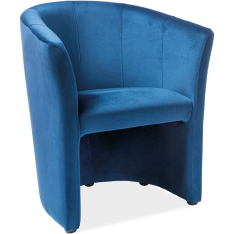 Fauteuil cabriolet confort velours bleu Tisso (1/5)