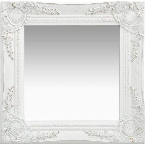 Espejo de pared estilo barroco blanco 40x40 cm vidaXL