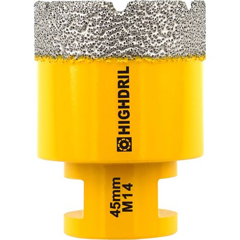 Foret Diamanté - 45MM M14 Scie Cloche Diamantée pour Porcelaine Carrelage Céramique Marbre Granit Quartz Pierre Maçonnerie Trépan Diamant Foret (1/5)