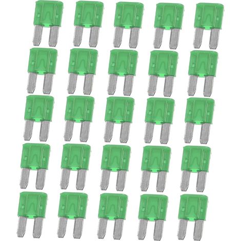25pcs 30A 30amp Car Mid-ni Blade Fuses for Boat Truck Motorcycle Green (1/5)