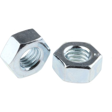Écrou hexagonal RS PRO, M6, Acier Galvanisé brillant ( Prix pour Sachet de 2000 )