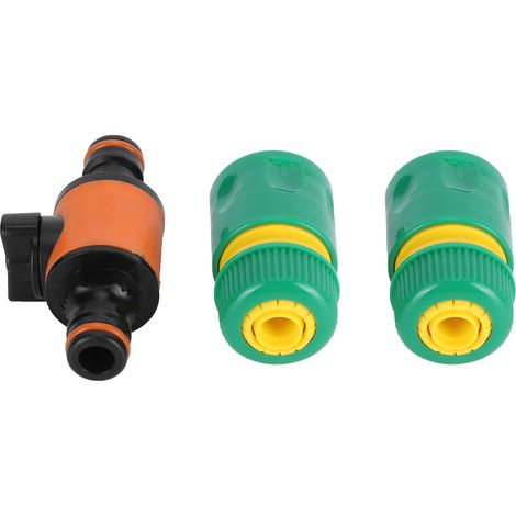 Kit de réparation de tuyau d'arrosage comprenant 3 raccords rapides, vannes à bille marche/arrêt de type américain, G1/2 (1/5)