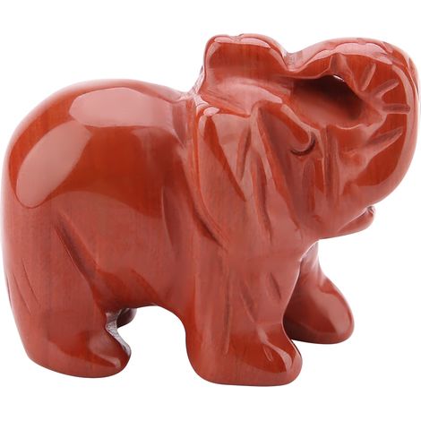 Figurine Éléphant en Pierre Naturelle Sculptée 1,5 Pouce, Décoration Intérieure Cristal (06) (1/5)