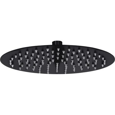 FIMEI Pomme de douche pluie Acier inoxydable 25 cm Ronde Noir