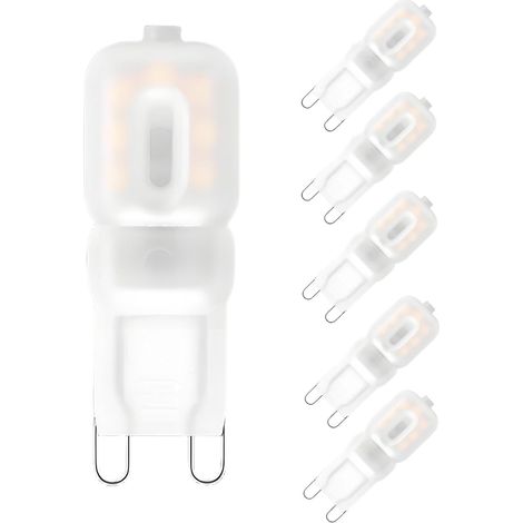 Confezione da 6 lampadine LED a capsula G9 da 3W, luce bianca calda 3000K, angolo del fascio luminoso di 360°, alimentazione AC 220-240V. (1/4)