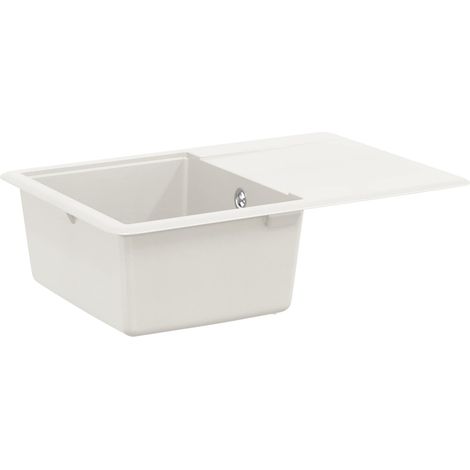 Waschbecken Weiß 670 x 460 mm 80% Quarz und 20% Harz
