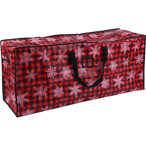 SIENTICE Bolsa/Caja Plegable para Guardar Árboles de Navidad con Asas y Doble Cremallera (120 x 50 x 38 cm, Roja)