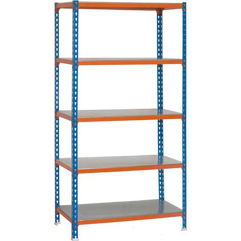 Simonrack Robuste Metallregal Blau und Orange 5 Etagen