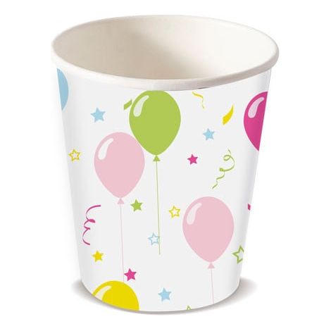 Duni Pappbecher Balloon Fun bunt 200 ml - 10 Stück