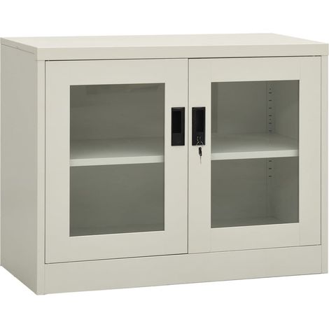 vidaXL Armadio per Ufficio Grigio Chiaro 90x40x70 cm in Acciaio (1/5)
