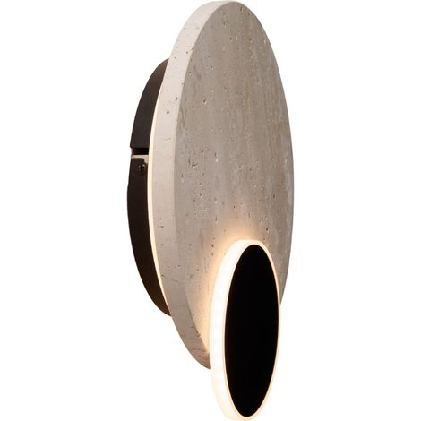 Applique TRAVERTINO rotonda nera pietra LED 14W Maxlight (1/4)