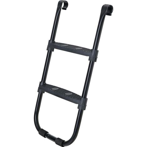 Scaletta per trampolino antiscivolo altezza 76 cm con struttura in metallo e gradini larghi neri 120001970