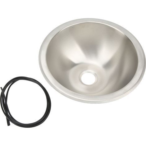 Évier rond camping-car acier inoxydable 304 brossé silencieux compact pour van bateau yacht 10 pouces (1/5)