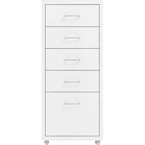 Maison Exclusive - Armario archivador móvil metal blanco 28x41x69 (1/5)