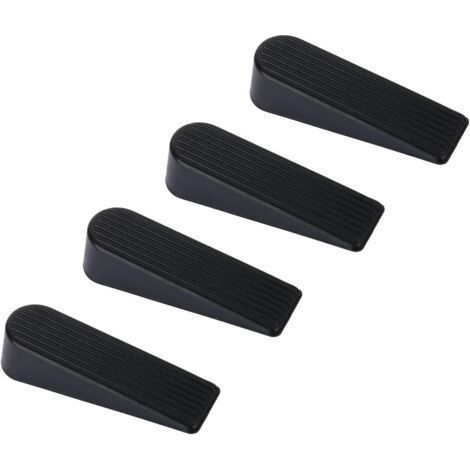 Cale Porte 4 Pack Arrêt Cale de Porte Caoutchouc Mise A Niveau Arret de Porte, 100% Silicone, Non Toxique, Non Odeur, Noir (1/5)