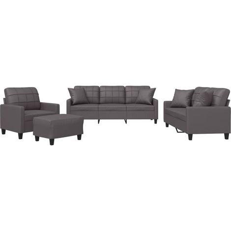Maison Exclusive - Set di Divani 4 pz con Cuscini Grigio in Similpelle