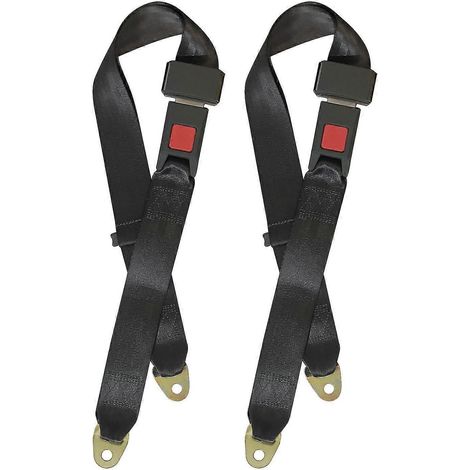 Lot de 2 ceintures de sécurité universelles à 2 points réglables pour karting, voiturette de golf et club