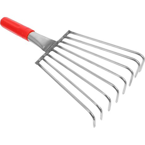 Râteau à Main Léger et Facile à Transporter Main Rouge 8 Dents Pointues en Acier Inoxydable à Outil de Fouille Pratique pour Coquillages sur Plage (1/5)