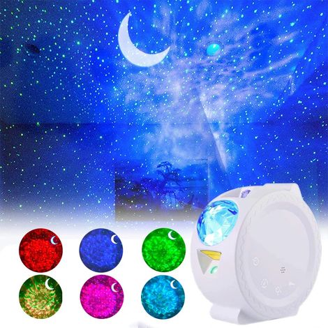 Lampe projecteur d'étoiles LED, éclairage galaxie, veilleuse nébuleuse lunaire