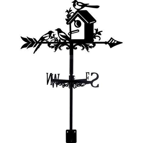Vogelnest-Wetterfahne, Gartentier, Wetterfahne aus Eisen, Richtungsschild für Dachgarten, Bauernhaus-Dekoration im Freien, Windmesswerkzeug (1/4)
