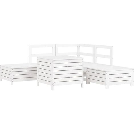 Maison Exclusive - Set Divani da Giardino 6 pz Bianco in Legno Massello di Pino