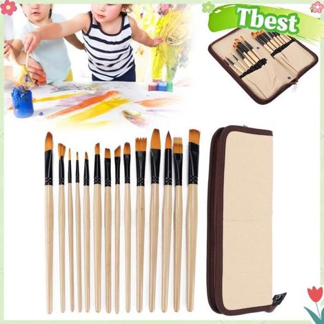 Tbest ensemble de peinture à l'huile Ensemble de Pinceaux à Peinture Acrylique, Brosses à Cheveux en Nylon papeterie marqueur (1/5)