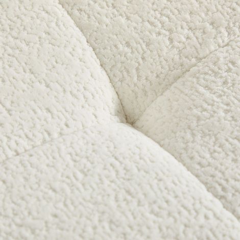 Canapé d'angle modulaire en tissu beige, forme L avec pouf, 3 places, mousse à mémoire de forme compressée, sans montage, dimensions 268x102x78 cm, design moderne. (1/5)
