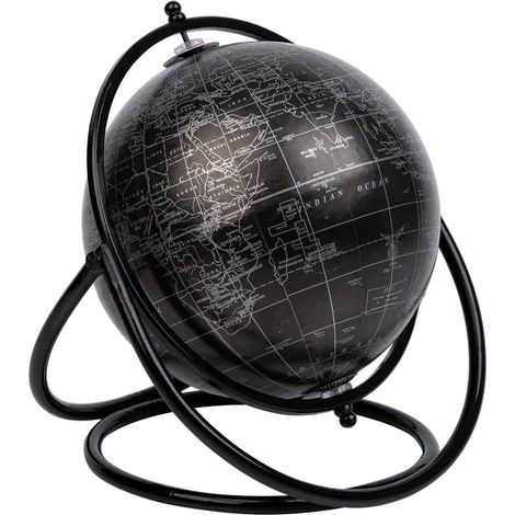 Globo terráqueo giratorio con anillo negro d15 cm (1/5)