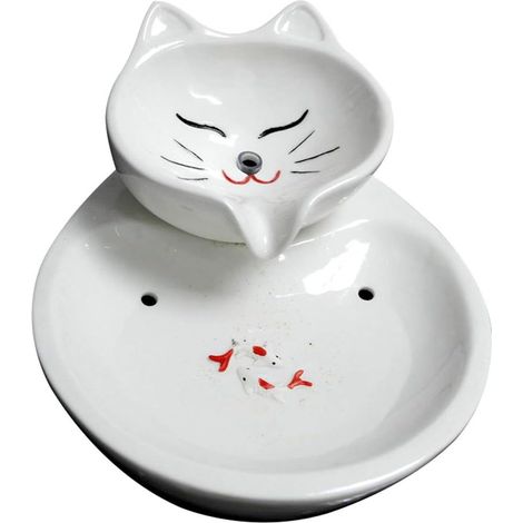 Fontana per gatti, Abbeveratoio per cani, Distributore d'acqua per gatti, Animali domestici in ceramica, Beve acqua automaticamente, Ciclo di alimentazione, Fontana per cani e gatti, Erogazione