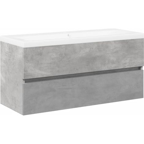 2 Piece Bathroom Furniture Set Concrete Grey Engineered Wood vidaXL